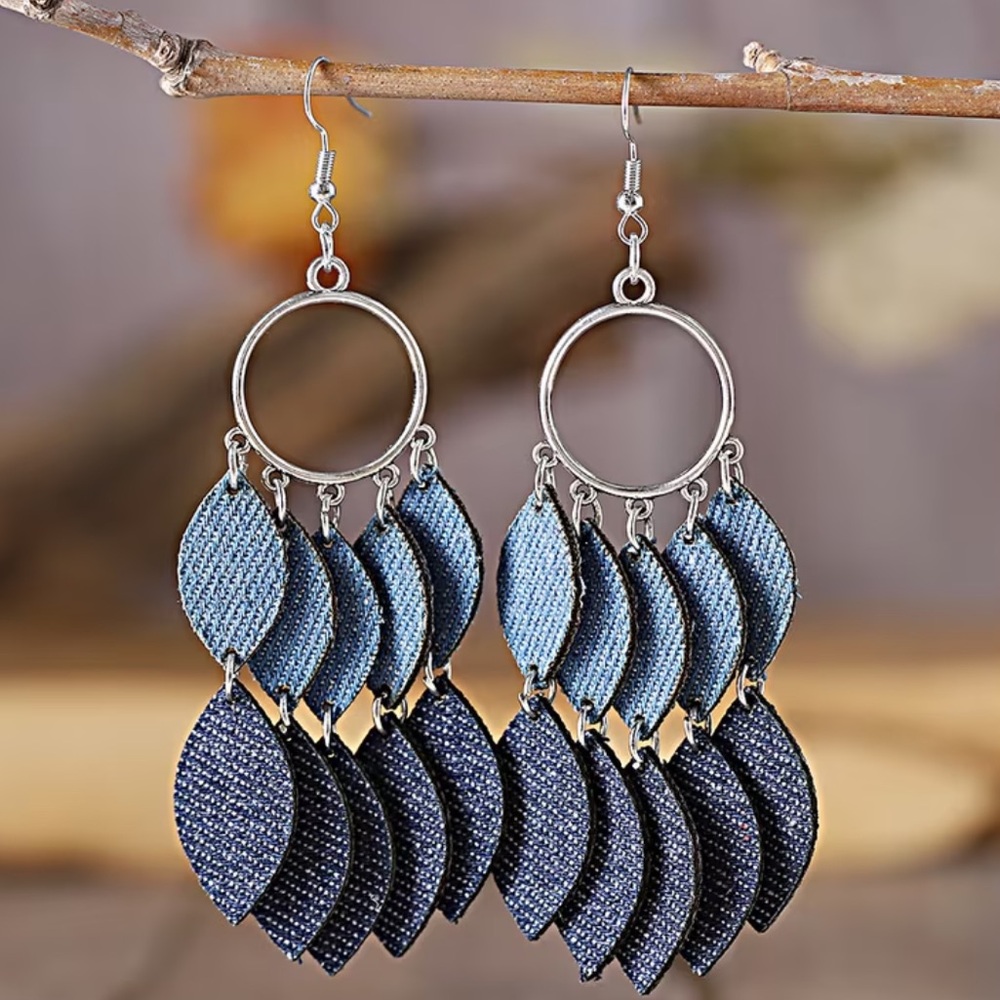 🔥🔥🆕Elegant Vintage Boho Blue Tiered Earrings